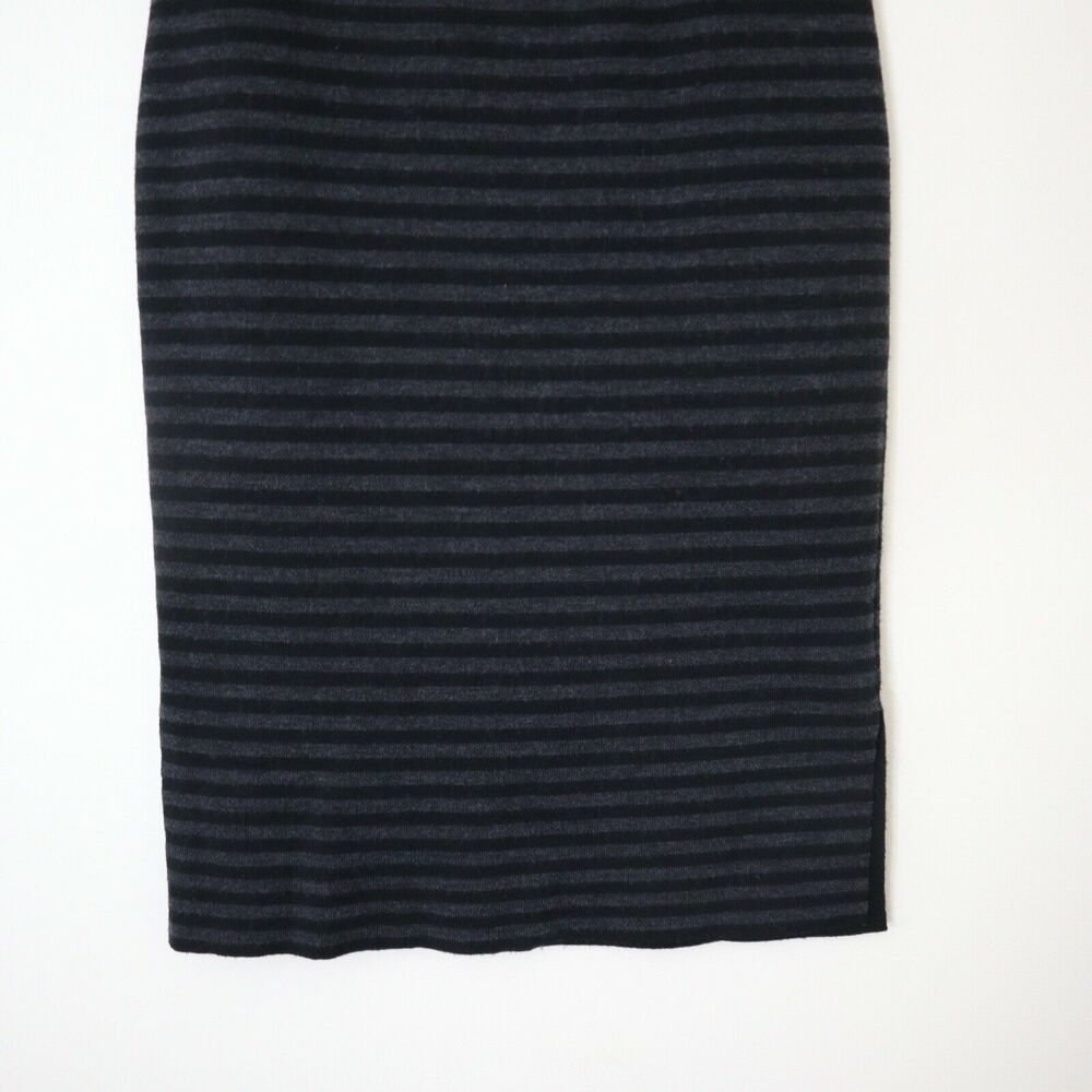 Eileen Fisher Size XS Merino Wool Double Knit Knee Length Pencil Stripe Skirt - Picture 10 of 11